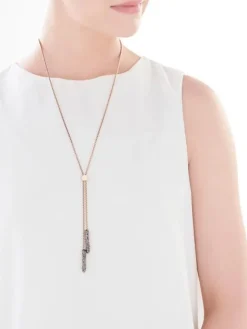 Naszyjnik ze stali szlachetnej z markasytami