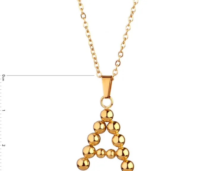 Naszyjnik ze stali szlachetnej - litera A