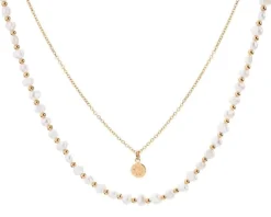 Naszyjnik ze stali szlachetnej z perłami