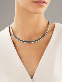 Naszyjniki z białego złota z brylantami - 4,85 ct - próba 585