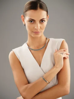 Naszyjniki z białego złota z brylantami - 4,85 ct - próba 585