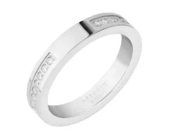 Obrączka ze stali szlachetnej z cyrkoniami