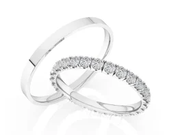 Obrączki Ślubne Apart. Białe złoto rodowane. Wzór 4/186