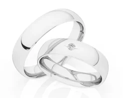 Obrączki Ślubne Apart. Białe złoto rodowane. Wzór 4/726