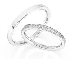 Obrączki Ślubne Apart.  Białe złoto rodowane. Wzór 4/185