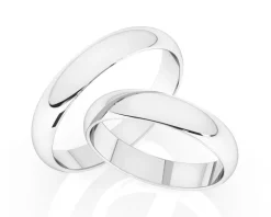 Obrączki Ślubne Apart.  Białe złoto rodowane. Wzór 102