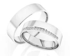 Obrączki Ślubne Apart. Białe złoto rodowane. Wzór 4/420