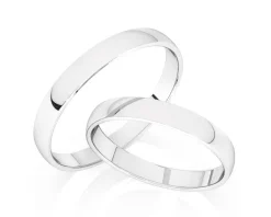 Obrączki Ślubne Apart.  Białe złoto rodowane. Wzór 129