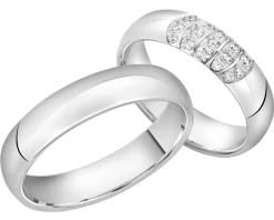 Obrączki Ślubne Apart. Białe złoto rodowane. Wzór 4/176