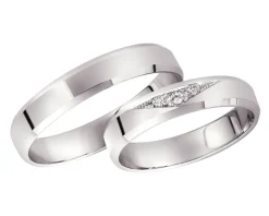 Obrączki Ślubne Apart. Białe złoto rodowane. Wzór 4/167