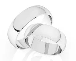 Obrączki Ślubne Apart.  Białe złoto rodowane. Wzór 190