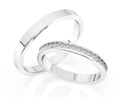 Obrączki Ślubne Apart. Białe złoto rodowane. Wzór 4/180