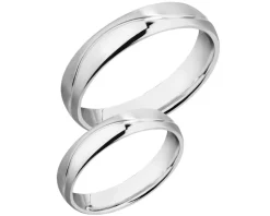 Obrączki Ślubne Apart.  Białe złoto rodowane. Wzór 150