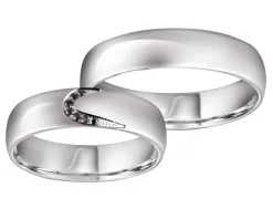 Obrączki Ślubne Apart. Białe złoto rodowane. Wzór 4/184