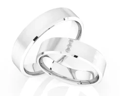 Obrączki Ślubne Apart.  Białe złoto rodowane. Wzór 4/734