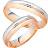 Obrączki Ślubne Apart.  Różowe i białe złoto rodowane. Wzór 459/R