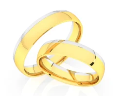Obrączki Ślubne Apart.  Żółte i białe złoto rodowane. Wzór 457
