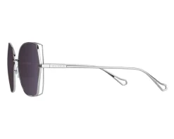 Okulary przeciwsłoneczne damskie, geometryczne, jasne srebrne