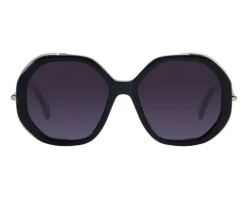 Okulary przeciwsłoneczne damskie, okrągłe, czarne