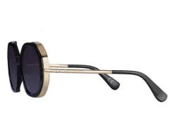 Okulary przeciwsłoneczne damskie, okrągłe, czarne