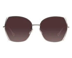 Okulary przeciwsłoneczne damskie, geometryczne, jasne złote