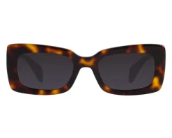 Okulary przeciwsłoneczne damskie, prostokątne, brązowe