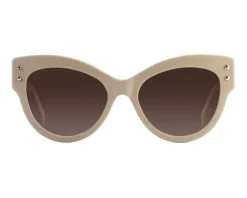 Okulary przeciwsłoneczne damskie, kocie oczy, beżowe