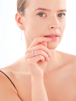 Pierścionek srebrny z cyrkoniami - gwiazdy