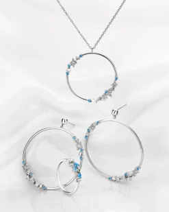 Pierścionek srebrny z cyrkoniami - gwiazdy