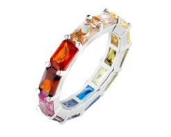 Pierścionek srebrny z cyrkoniami - Eternity