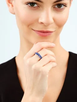 Pierścionek srebrny z cyrkoniami - Eternity