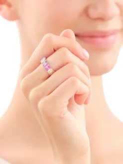 Pierścionek srebrny z cyrkoniami - Eternity