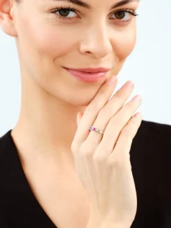 Pierścionek srebrny z cyrkoniami - serca