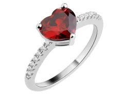 Pierścionek srebrny z cyrkoniami - serce