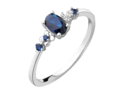 Pierścionek srebrny z cyrkoniami - kwiat