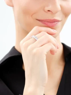 Pierścionek srebrny z cyrkoniami - Eternity