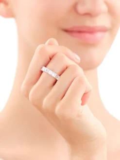 Pierścionek srebrny z cyrkoniami - Eternity