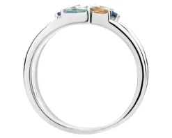 Pierścionek srebrny ze spinelem i cyrkoniami