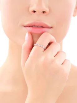 Pierścionek srebrny ze szlifowanym szkłem