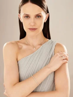 Pierścionek z białego złota z brylantem - 0,70 ct - próba 750