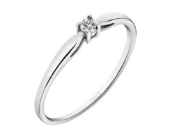 Pierścionek z białego złota z brylantami i tanzanitem - próba 585