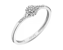Pierścionek z białego złota z diamentami - 0,06 ct - próba 750