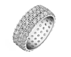 Pierścionek z białego złota z brylantami - Eternity - 2,75 ct - próba 750