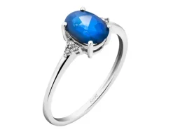 Pierścionek z białego złota z brylantami - 0,63 ct - próba 585