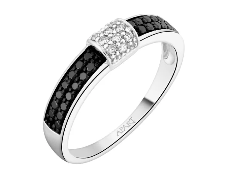 Pierścionek z białego złota z brylantami - 0,27 ct - próba 585