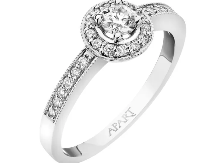 Pierścionek z białego złota z brylantami - 0,44 ct - próba 585