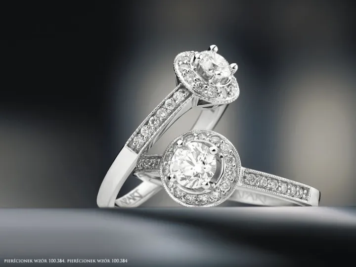 Pierścionek z białego złota z brylantami - 0,44 ct - próba 585