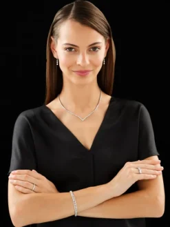 Pierścionek z białego złota z brylantami - Eternity - 1,22 ct - próba 750