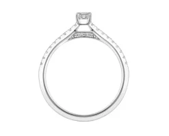 Pierścionek z białego złota z diamentami - SI2/H - 0,41 ct - próba 585