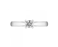 Pierścionek z białego złota z brylantem - 0,15 ct - próba 375